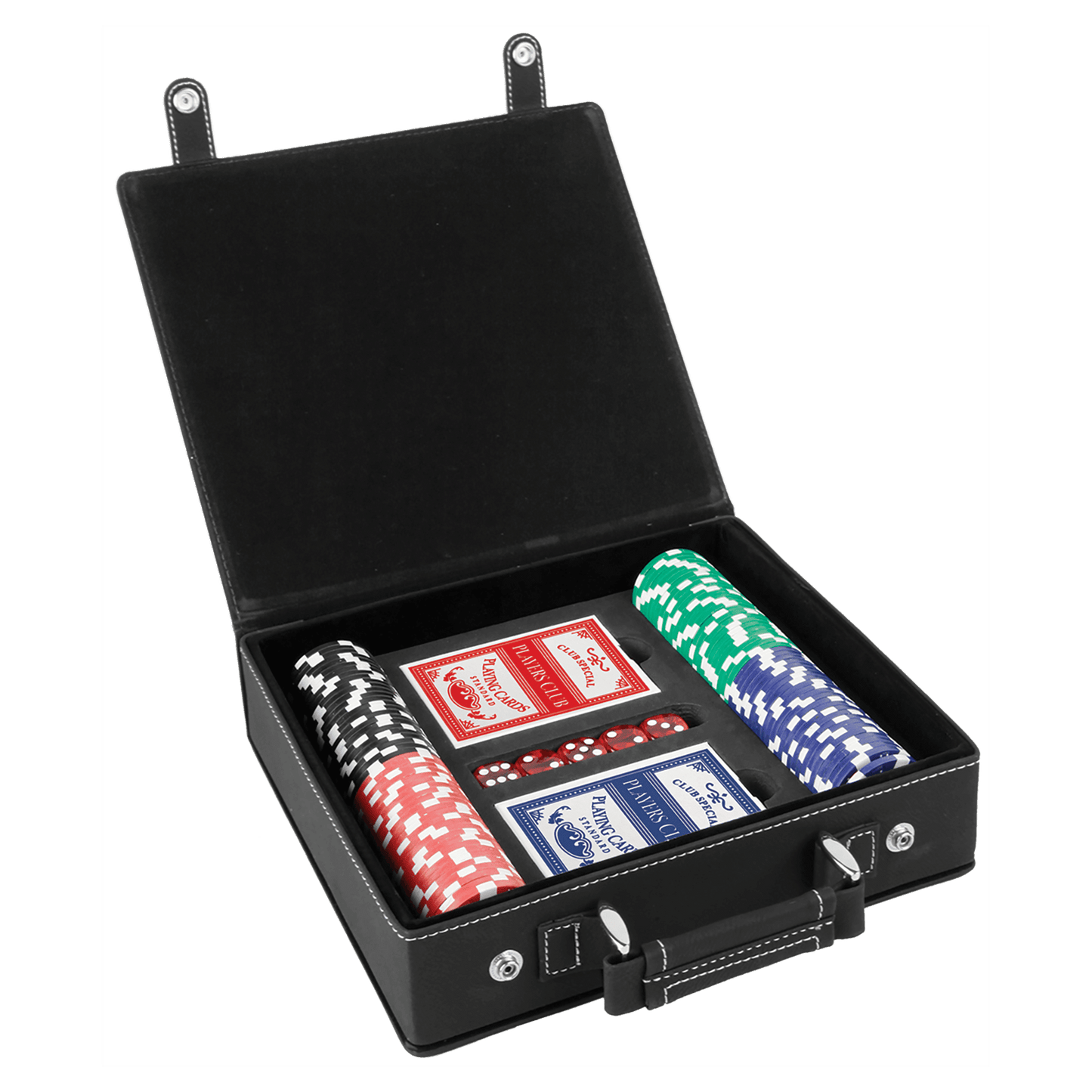 Black/Silver Laserable 100 Chip Poker Set