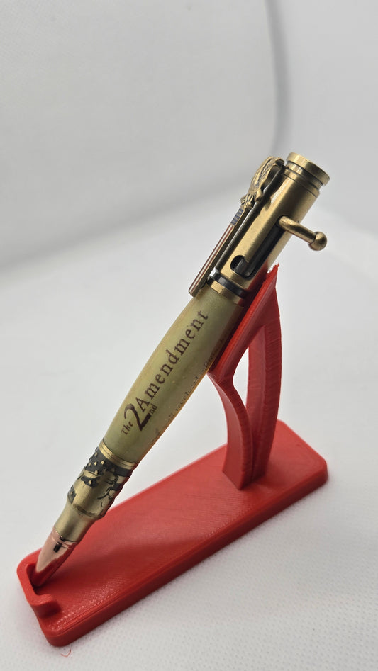 Salute The Troops Bolt Action Antique Brass Pen