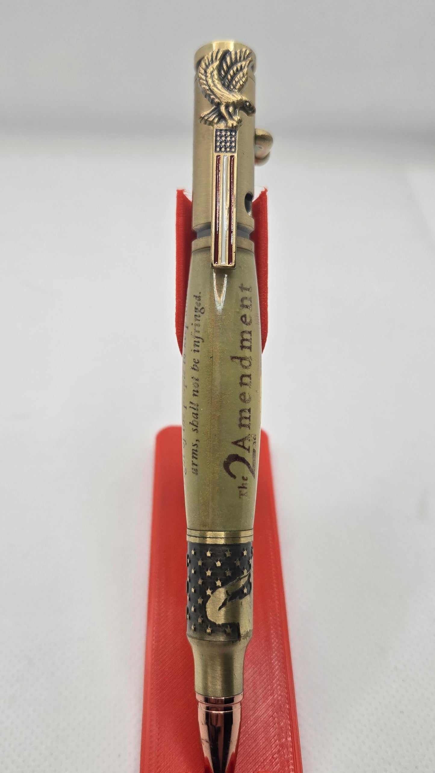Salute The Troops Bolt Action Antique Brass Pen