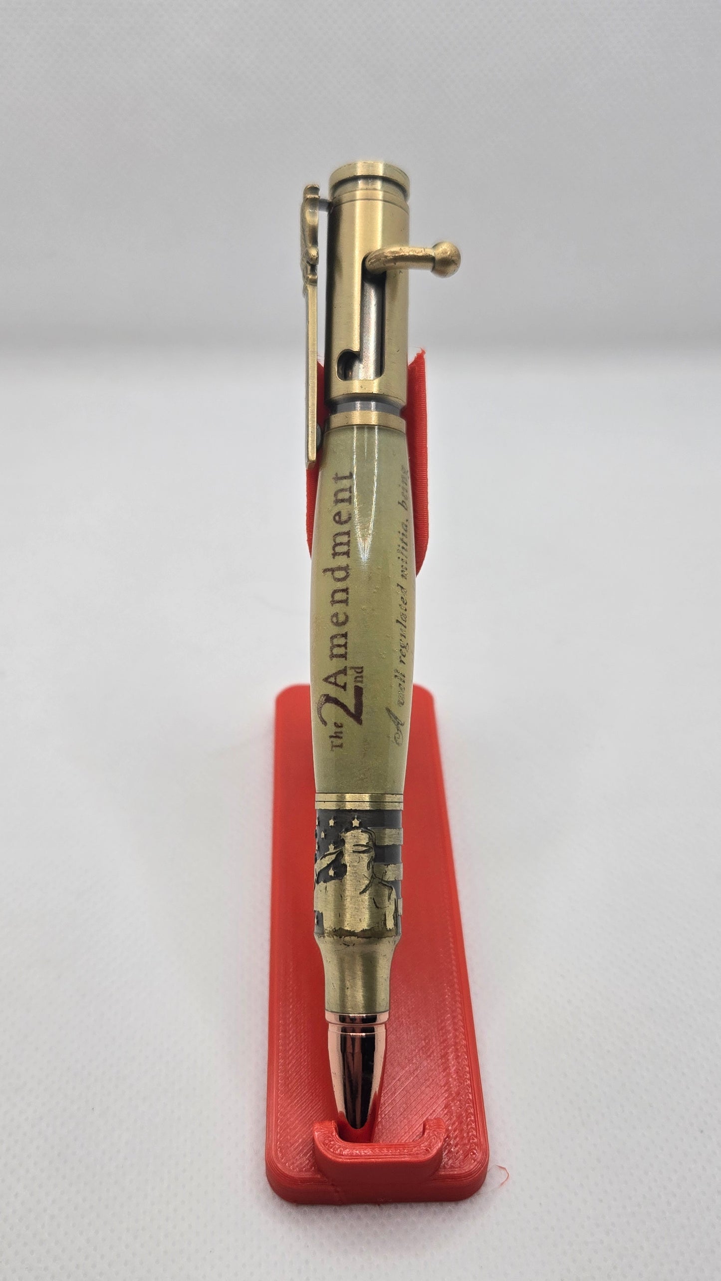 Salute The Troops Bolt Action Antique Brass Pen
