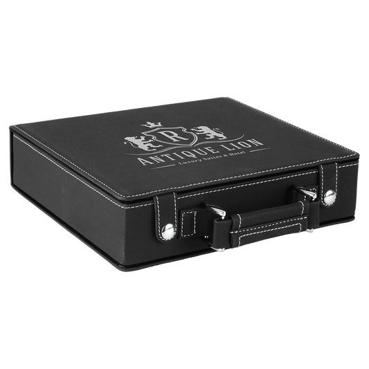 Black/Silver Laserable 100 Chip Poker Set