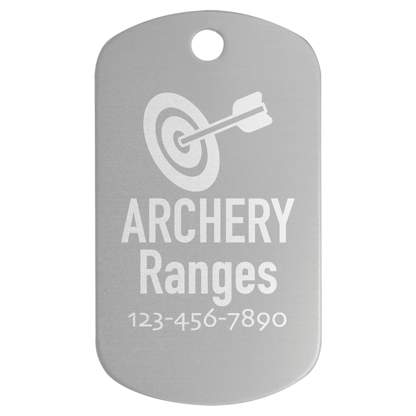 1" x 2" Silver Anodized Aluminum  Dog Tag