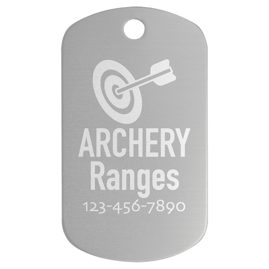 1" x 2" Silver Anodized Aluminum  Dog Tag